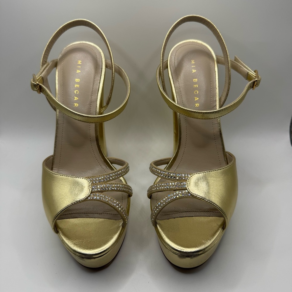 Mia Becar Gold Heels Made In Italy